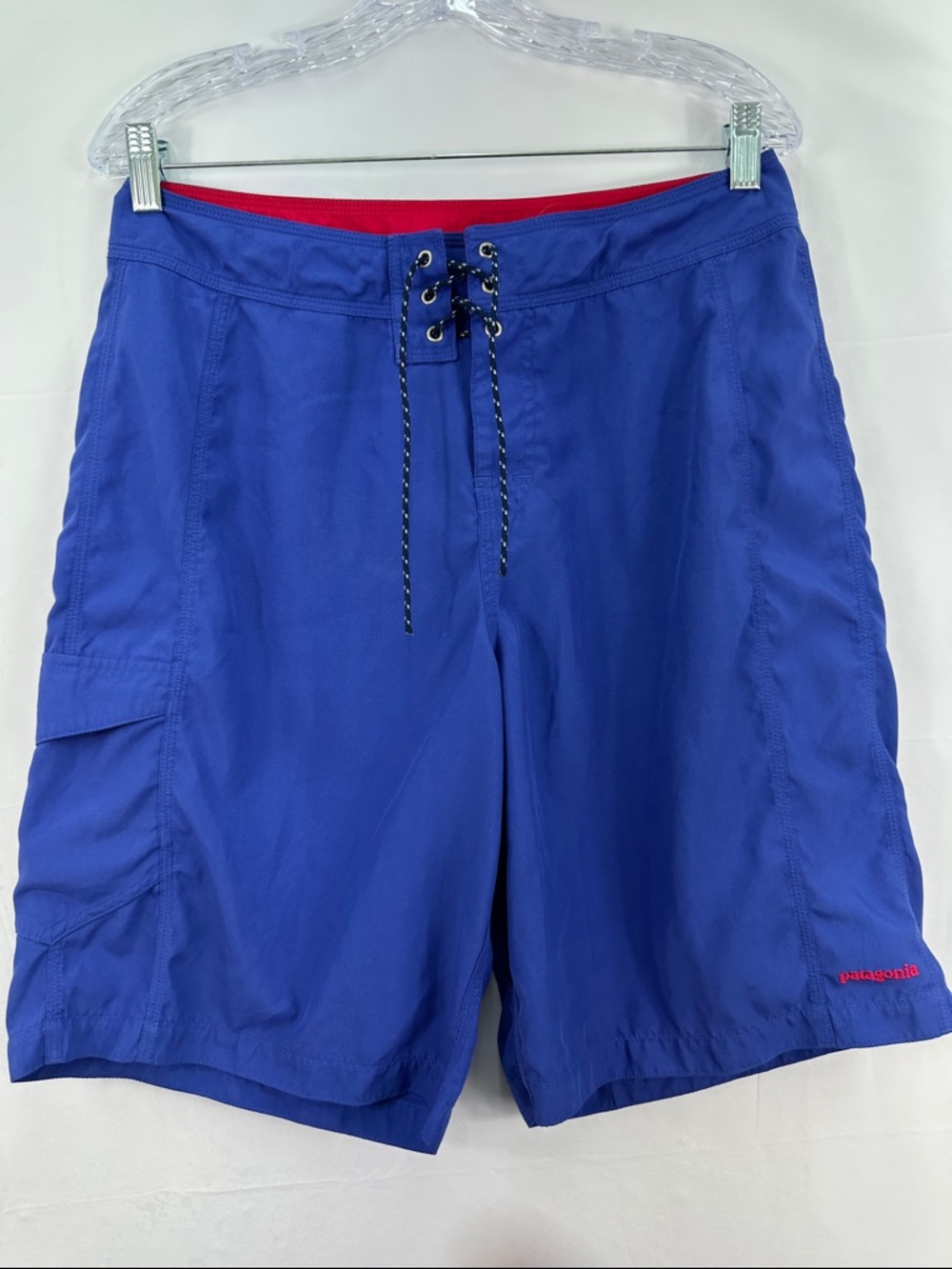 Vintage 2000 Patagonia Floater Board Shorts Blue Ribbon Red Logo Mens Size 32